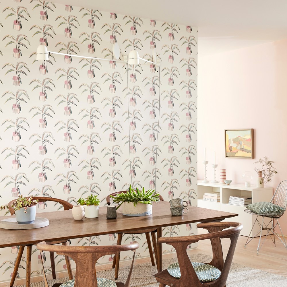 Crassula Wallpaper 111992 by Scion in Blush Mint Green